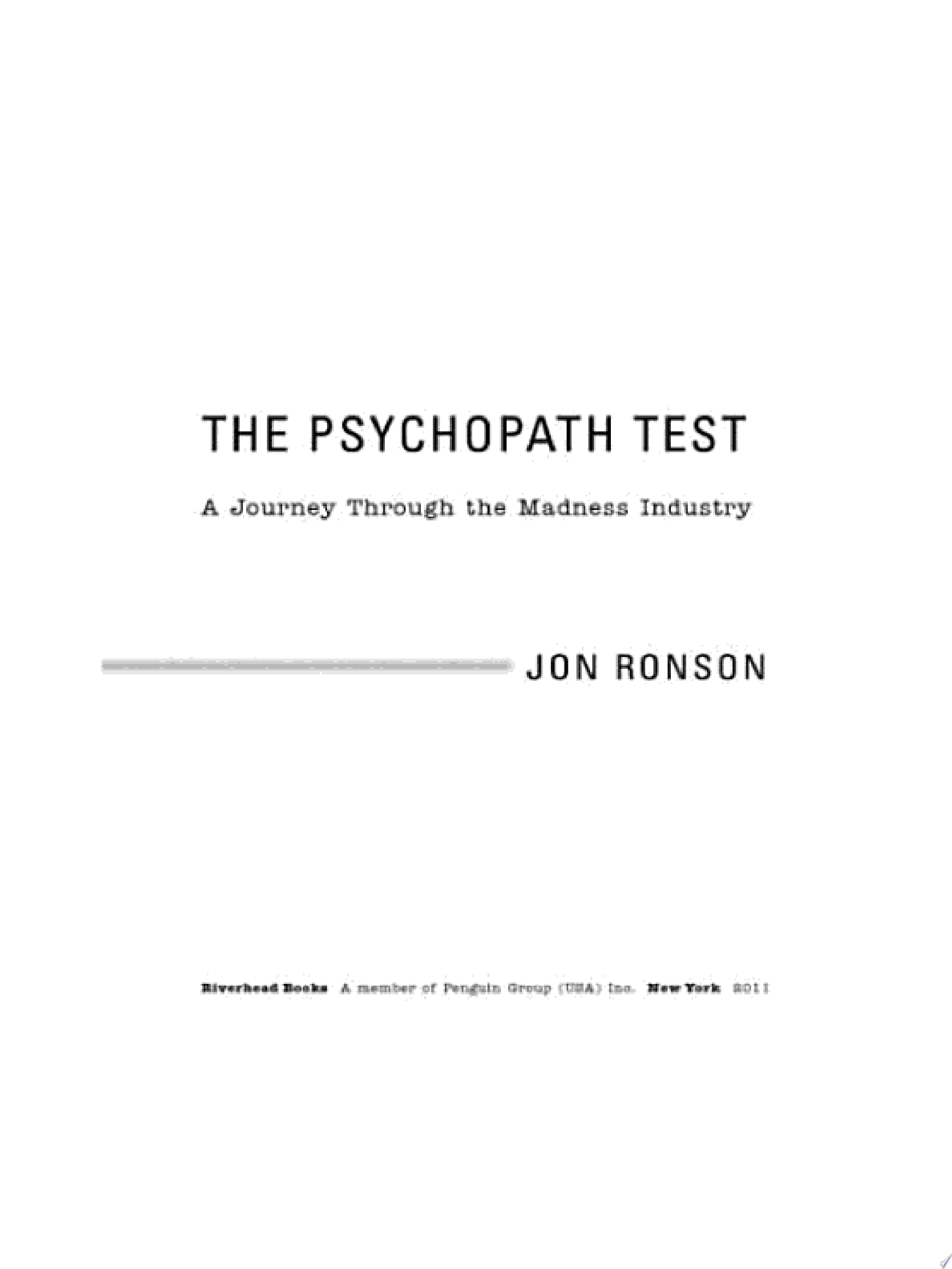 The Psychopath Test