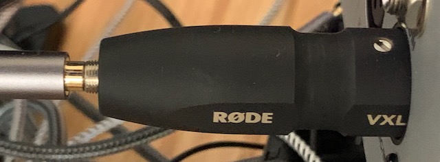 RØDE VXLR+ plugged into to mic mixer